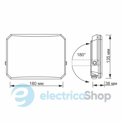LED прожектор VIDEX F3 50W 5000K 220V Black VLE-F3-0505
