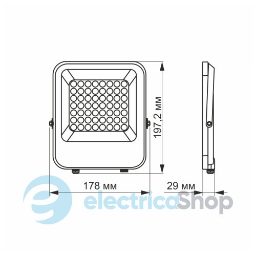 LED прожектор PREMIUM VIDEX F2 30W 5000K AC/DC12-48V (25960)