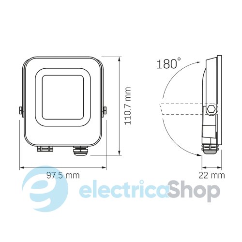 LED прожектор VIDEX F3e 1000Lm 5000K AC/DC 12-48V VL-F3e-105W-12V