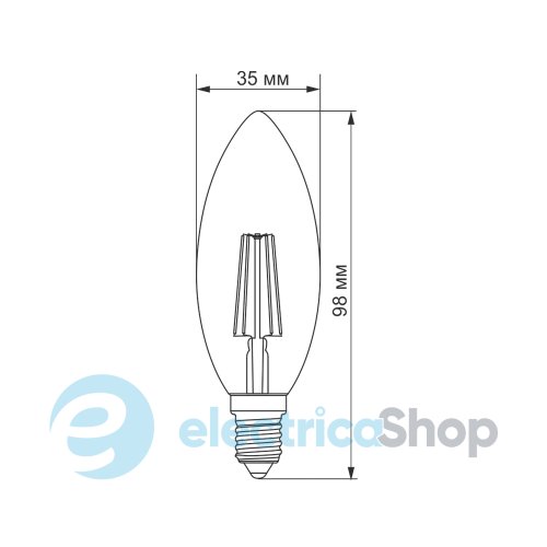 Светодиодная лампа TITANUM Filament C37 4W E14 2200K бронза