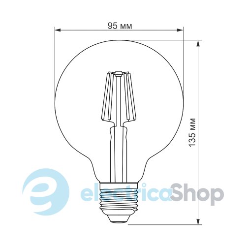 Светодиодная лампа TITANUM Filament G95 6W E27 2200K бронза