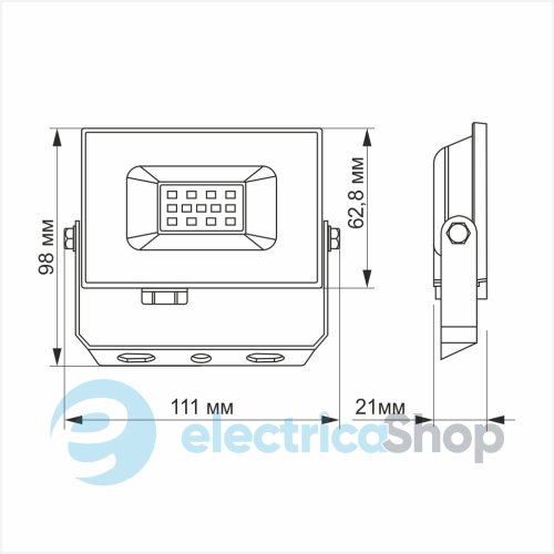 LED прожектор TITANUM TLF106 10W 6000K