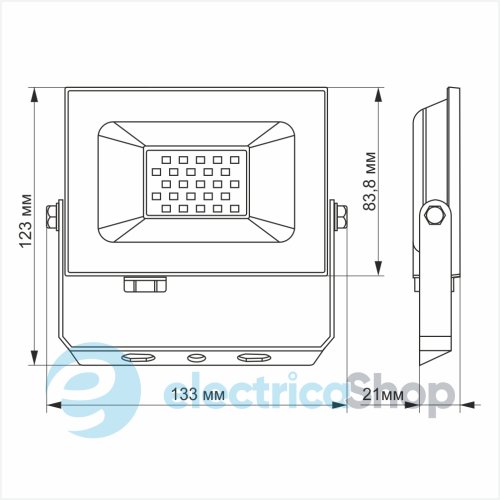 LED прожектор TITANUM TLF206 20W 6000K
