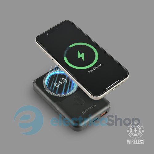 Повербанк з бездротовою зарядкою 10000mAh TITANUM MA02 22,5W Black TPB-MA02-B
