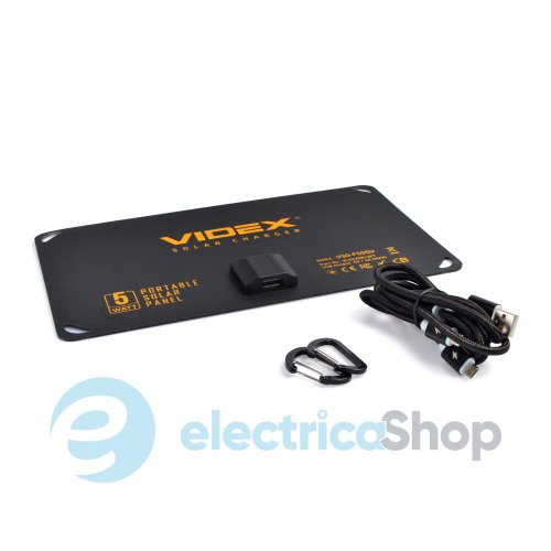 Портативний зарядний пристрій сонячна панель VIDEX VSO-F505U 5W