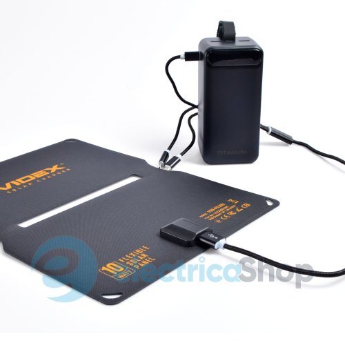 Портативний зарядний пристрій сонячна панель VIDEX VSO-F510U 10W