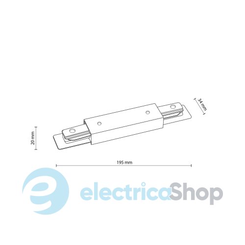 З'єднувач прямий TK-Lighting TRACER CONNECTOR BLACK 4529