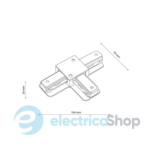 З'єднувач T-подібний TK-Lighting TRACER CONNECTOR BLACK 3519