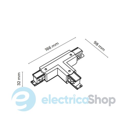 З'єднувач T-подібний TK-Lighting TRACER CONNECTOR BLACK 3557