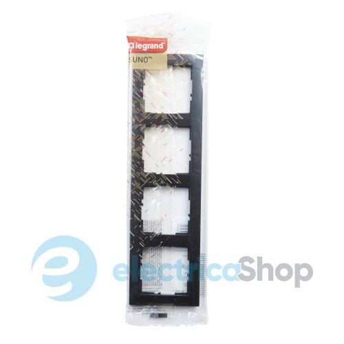 Рамка установочная 4-я Legrand Suno 721524 черный матовый