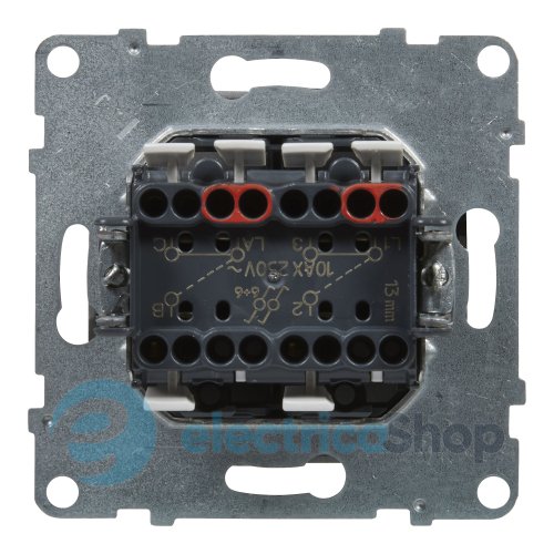 Перемикач 2-кл (пруж.клеми) 10А/250V для серії SUNO Legrand 721108 білий