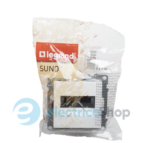 Розетка компьютерная 2-я RJ45 CAT6/UTP для серии SUNO Legrand 721153 белый