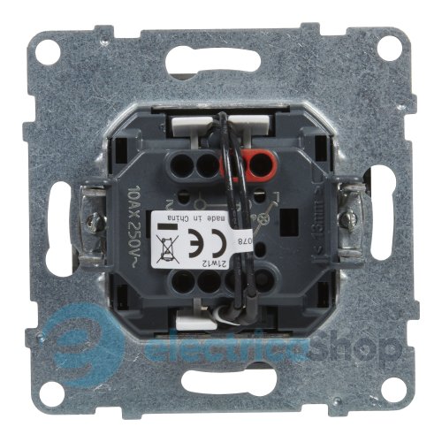 Переключатель с подсв. 1-кл (пружин.клеммы) 10А/250V для серии SUNO Legrand 721316 алюминий