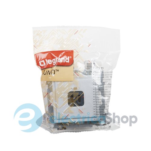 Розетка для зарядки USB С+C 15Вт/5V для серии SUNO Legrand 721331 алюминий