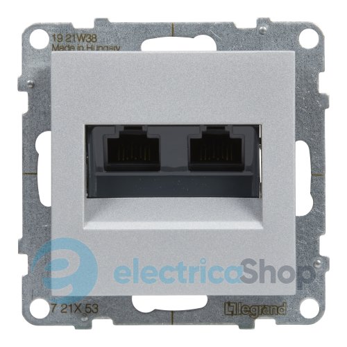 Розетка компьютерная 2-я RJ45 CAT6/UTP для серии SUNO Legrand 721353 алюминий