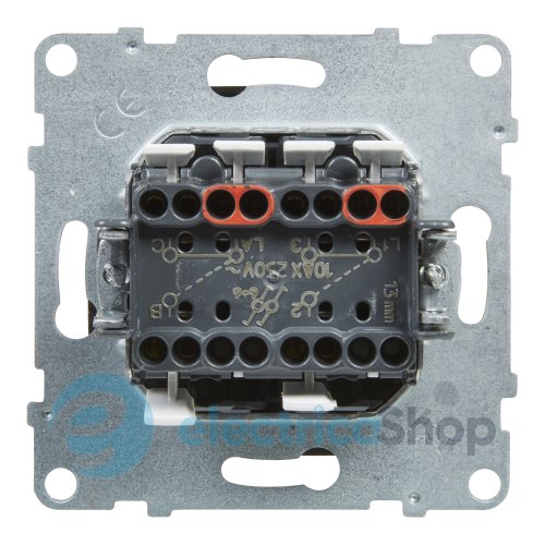 Переключатель 2-кл (пружин.клеммы) 10А/250V для серии SUNO Legrand 721408 черный