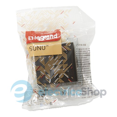 Переключатель 2-кл (пружин.клеммы) 10А/250V для серии SUNO Legrand 721408 черный