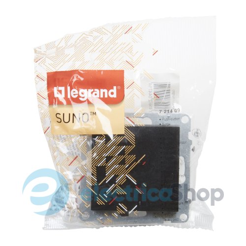 Кнопка 1-кл (пружин.клеммы) 6A/250V для серии SUNO Legrand 721409 черный
