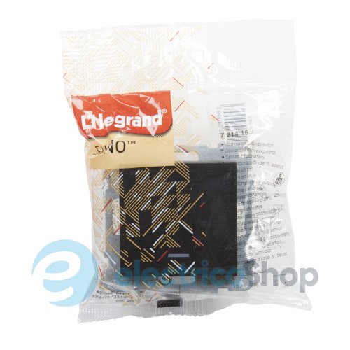 Переключатель с подсв. 1-кл (пружин.клеммы) 10А/250V для серии SUNO Legrand 721416 черный