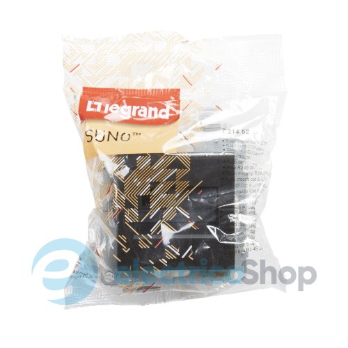 Розетка компьютерная 1-я RJ45 CAT6/UTP для серии SUNO Legrand 721452 черный