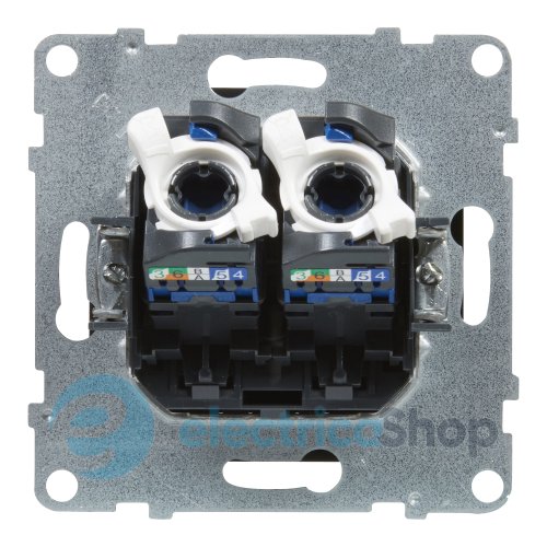 Розетка компьютерная 2-я RJ45 CAT6/UTP для серии SUNO Legrand 721453 черный