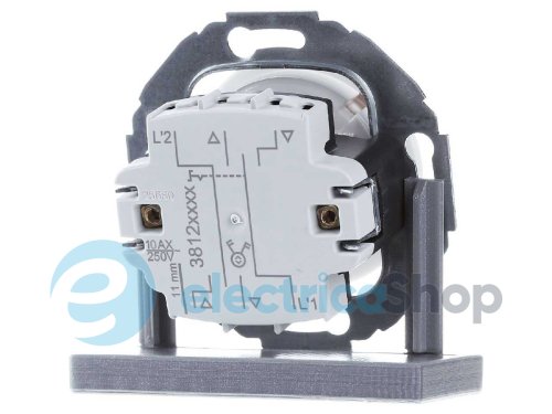 Механизм выключателя поворотный для жалюзи, 2-пол. 10А/250V Berker 1930/Glas полярная белизна