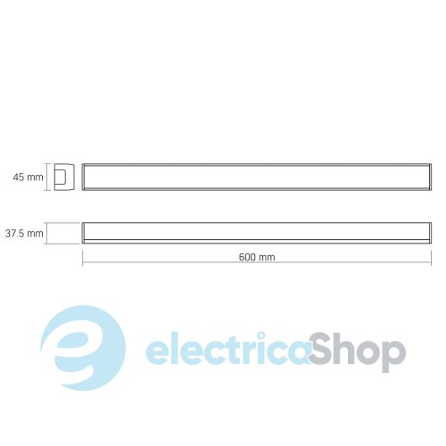 LED світильник VIDEX BN03 30W  0.6М 5000K 220V Black VL-BN03-30065B