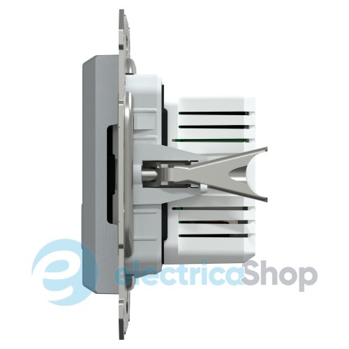 Розетка USB тип A+C 21 Вт Asfora (EPH2700562 сталь)