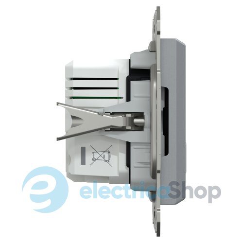 Розетка USB тип A+C 21 Вт Asfora (EPH2700562 сталь)