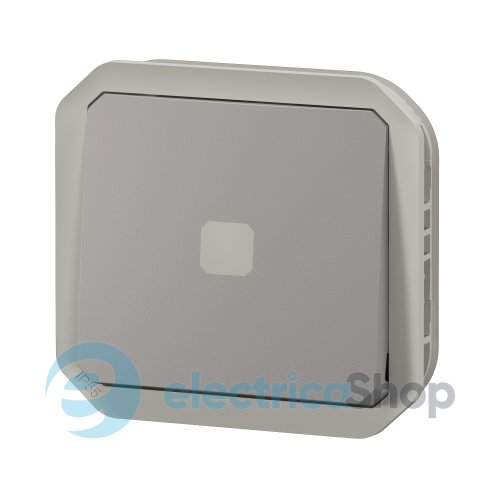 Вимикач з підсв. 1-кл. 10А/250В з затримкою часу мех-м. Legrand Plexo New 069504L колір сірий