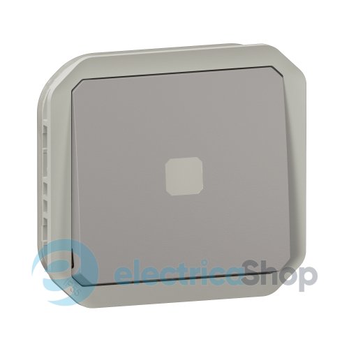 Вимикач з підсв. 1-кл. 10А/250В з затримкою часу мех-м. Legrand Plexo New 069504L колір сірий