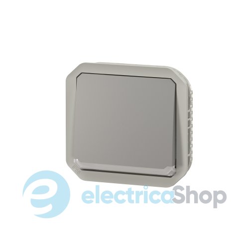 Переключатель с подсв. 1-кл. 10А/250В мех-м. Legrand Plexo New 069513L цвет серый