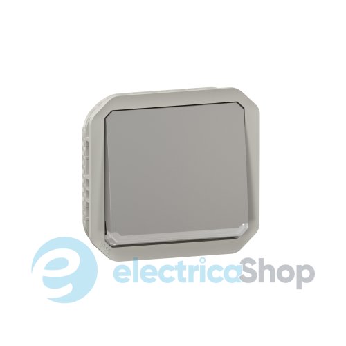 Переключатель с подсв. 1-кл. 10А/250В мех-м. Legrand Plexo New 069513L цвет серый