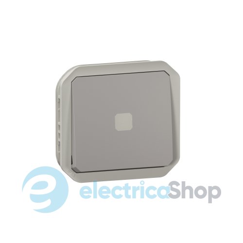Переключатель 6А/250В с индикатором без нейтрали мех-м. Legrand Plexo New 069515L серый цвет