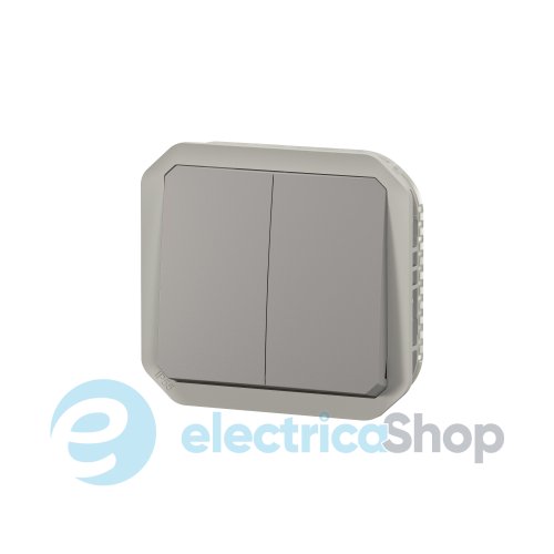 Переключатель/кнопка 2-кл. 10А/250В мех-м. Legrand Plexo New 069525L серый цвет