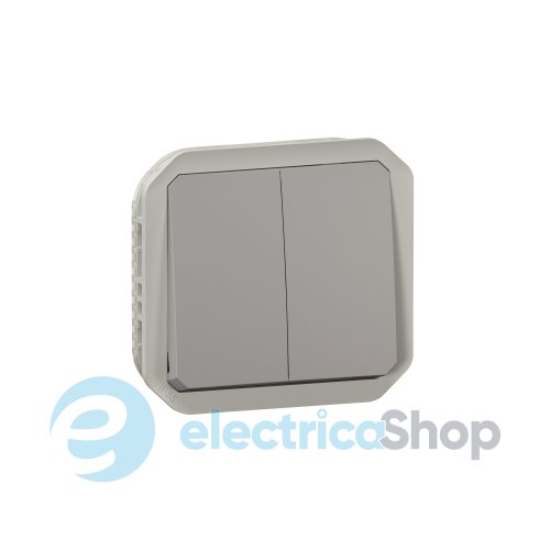 Переключатель/кнопка 2-кл. 10А/250В мех-м. Legrand Plexo New 069525L серый цвет