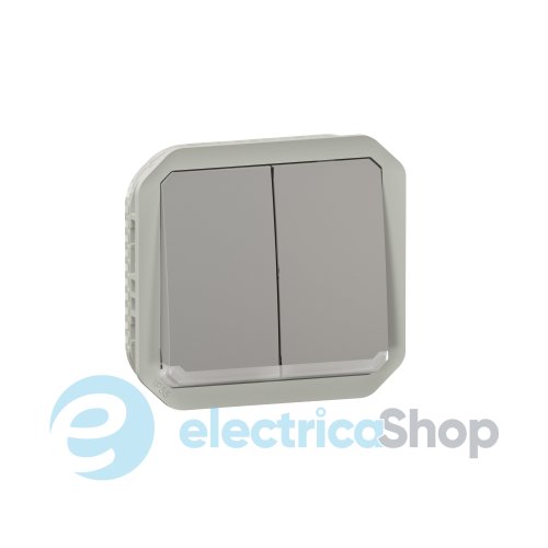 Перемикач/кнопка з підсв. 2-кл. 10А/250В мех-м. Legrand Plexo New 069526L колір сірий
