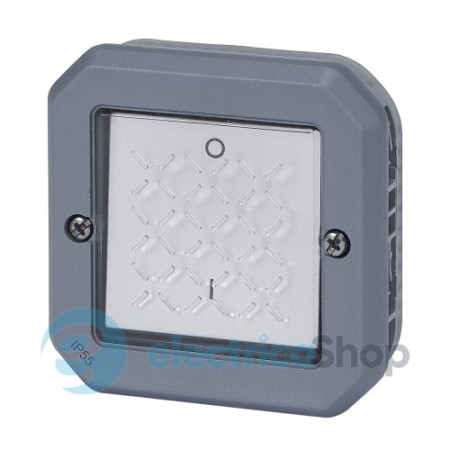 Вимикач 1-кл. 2-пол. 16А/250В мех-м. Legrand Plexo New 069527L колір сірий