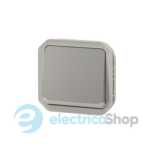 Кнопка 1-кл. 10А/250В з НВ конт. та індикацією мех-м. Legrand Plexo New 069533L колір сірий