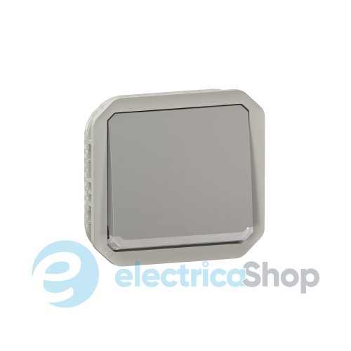 Кнопка 1-кл. 10А/250В з НВ конт. та індикацією мех-м. Legrand Plexo New 069533L колір сірий