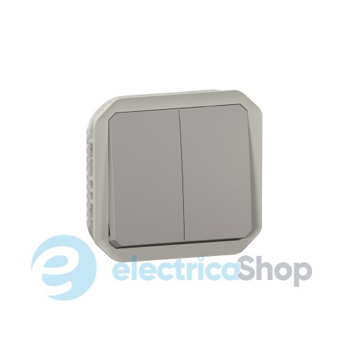 Выключатель жалюзи кнопочный мех-м. для управления через электрон. мод. 500Вт. Legrand Plexo New 069539L серый цвет