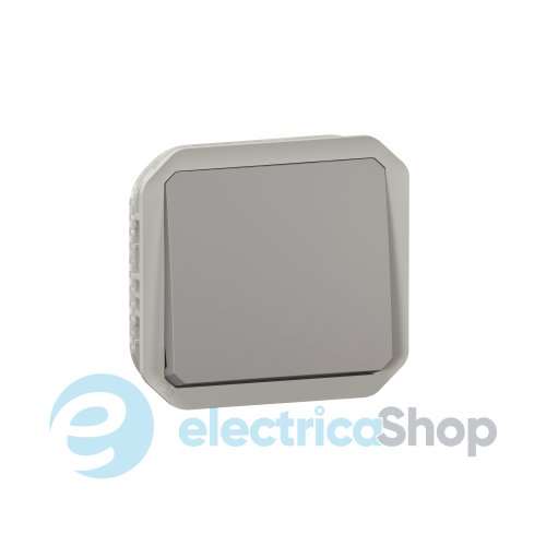 Кнопка 1-кл. 10А/250В с НВ конт. мех-м. Legrand Plexo New 069540L серый цвет