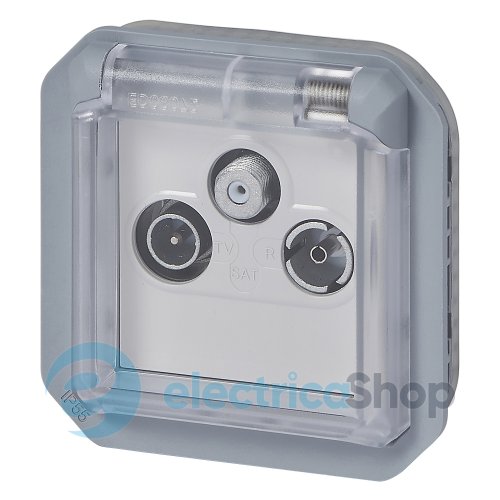 Розетка TV-R-SAT мех-м. Legrand Plexo New 069558L серый цвет