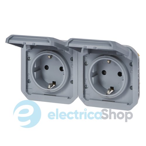Розетка 2х2К+З 16А/250В гориз. мех-м. Legrand Plexo New 069576L колір сірий