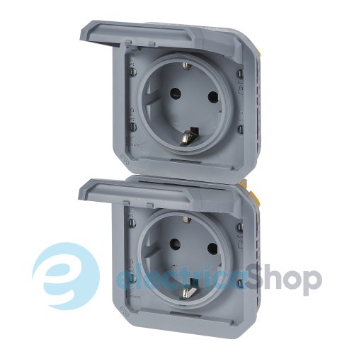 Розетка 2х2К+З 16А/250В верт. мех-м. Legrand Plexo New 069577L колір сірий