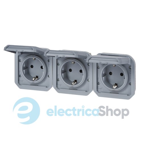 Розетка 3х2К+З 16А/250В гориз. мех-м. Legrand Plexo New 069578L колір сірий