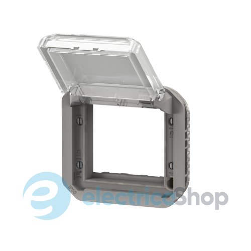 Адаптер для мех-в. Mosaic с прозрачной крышкой мех-в. Legrand Plexo New 069580L серый цвет