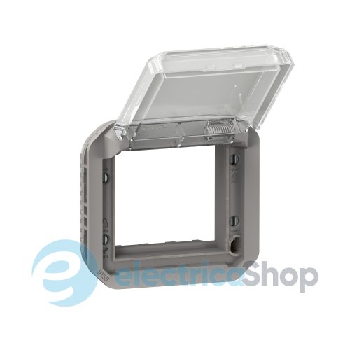 Адаптер для мех-в. Mosaic с прозрачной крышкой мех-в. Legrand Plexo New 069580L серый цвет