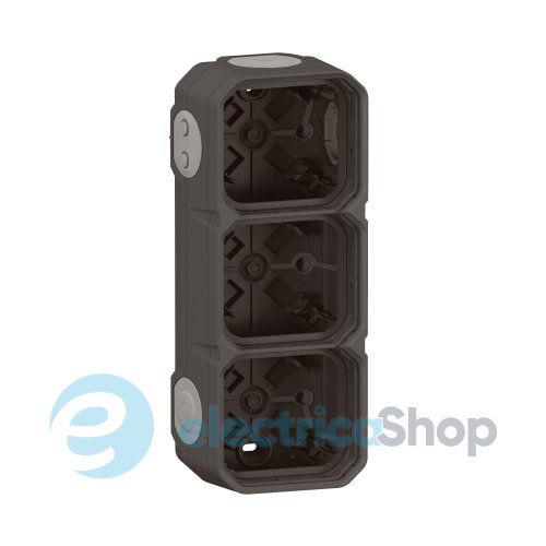 Коробка накл. 3-пост. гориз./верт. Legrand Plexo New 069603L цвет антрацит