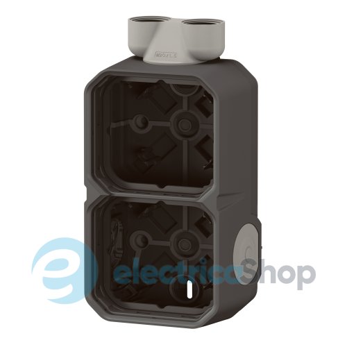 Коробка накл. 2-пост. с двойным вводом ISO20 Legrand Plexo New 069610L цвет антрацит